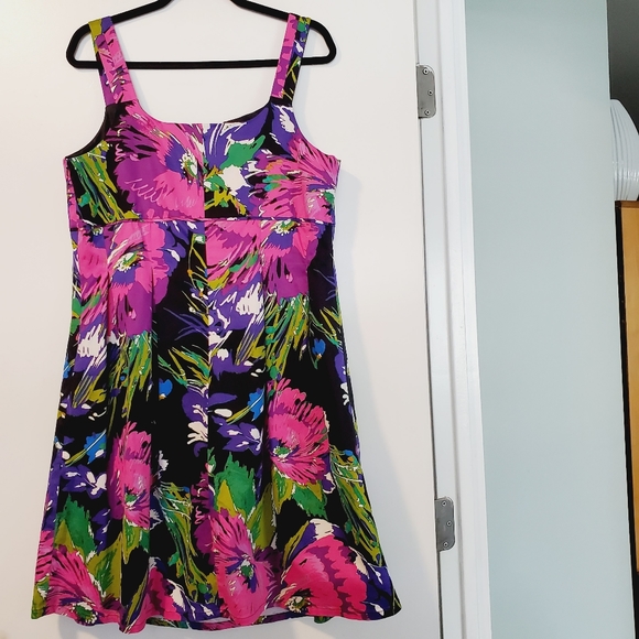 14 Lane Bryant Fit & Flare Empire Waist Floral Print Sun Dress - Picture 6 of 11